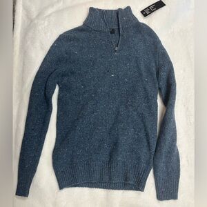 Men's Blue Half-Zip Sweater
